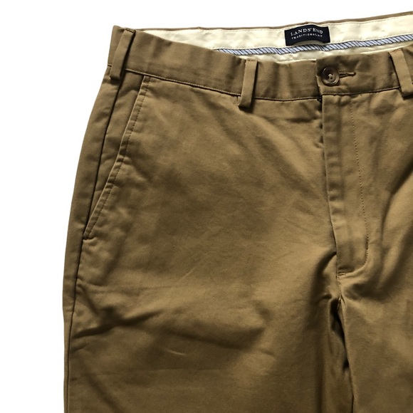 NWT Men’s Beige Lands’ End Traditional Fit Chinos 32x32 - Picture 4 of 15